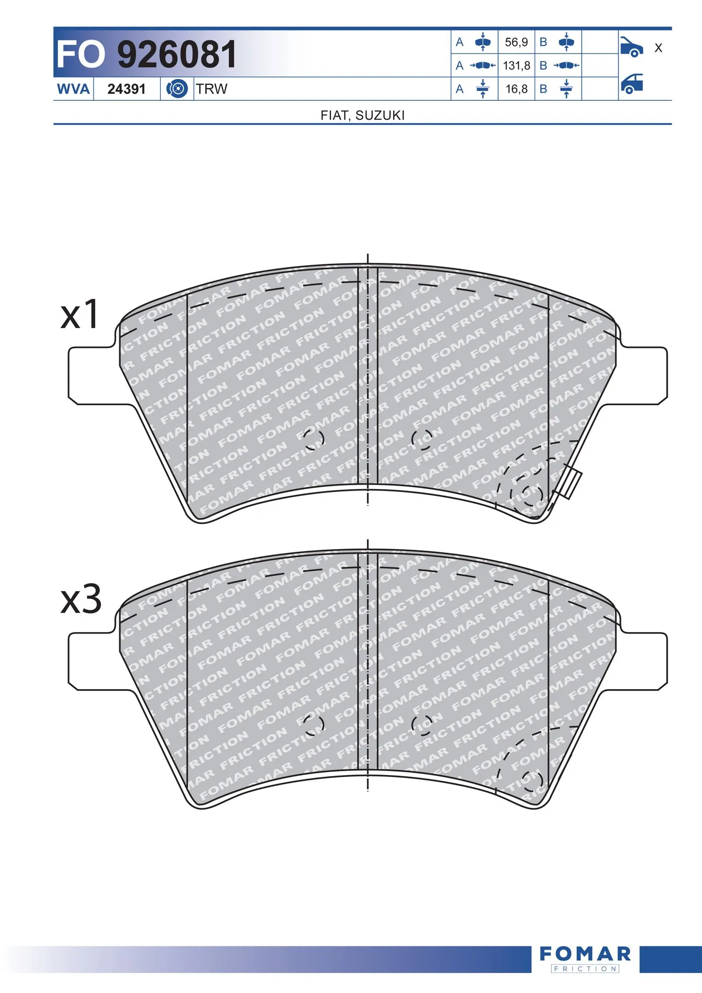 Brake Pad Set, disc brake
